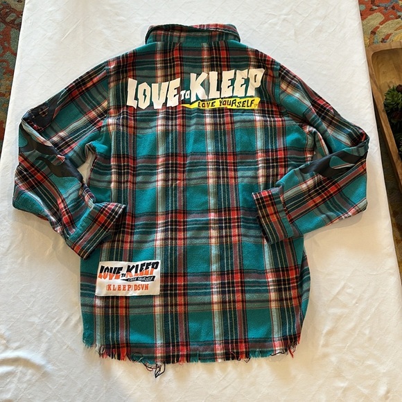 Kleep Premium Flannel Button Down Up Shirt love to Kleep‎ Men’s XL - Picture 5 of 9
